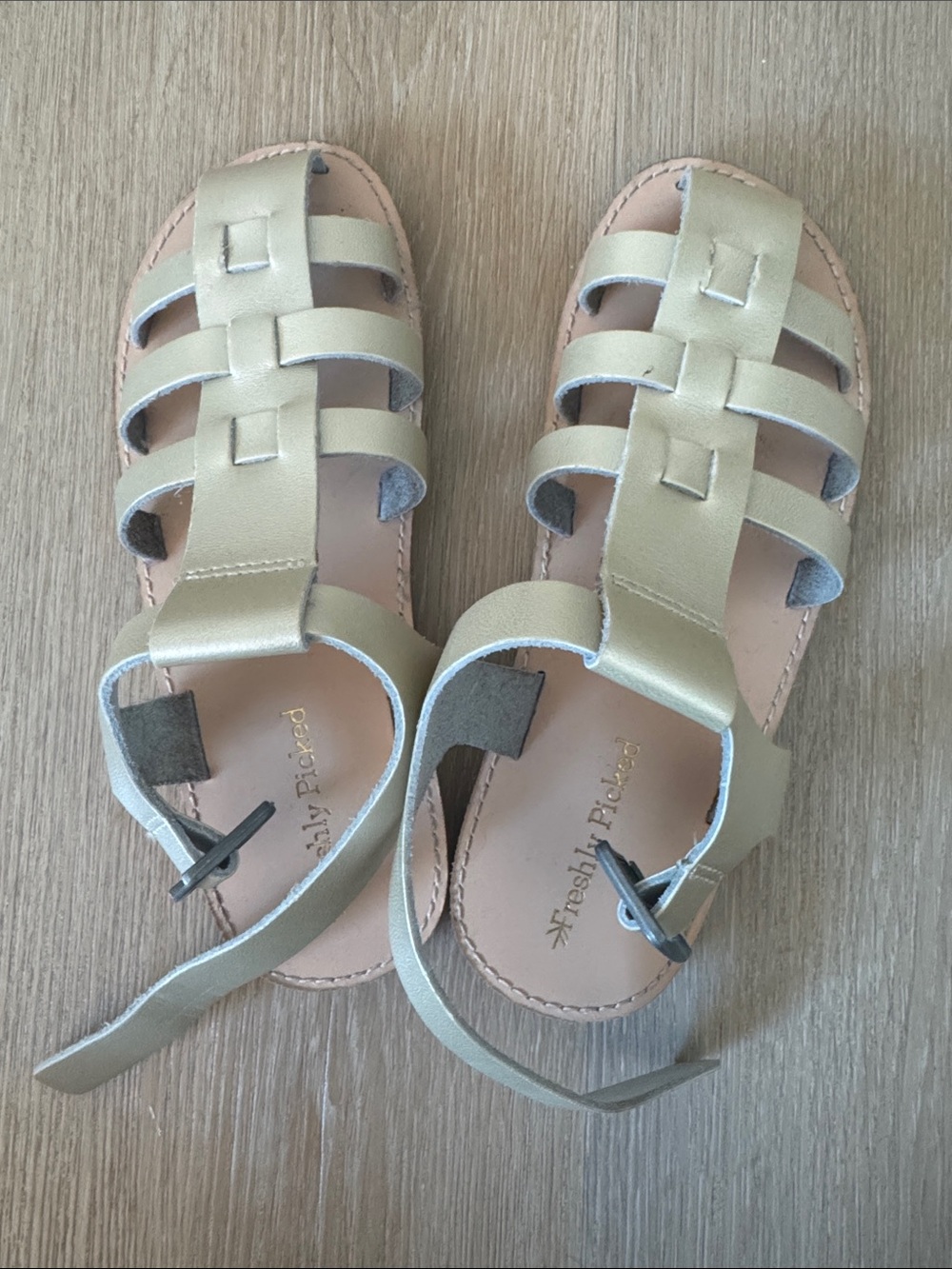 Freshly Picked Metallic Gold Toddler Leather Sandals